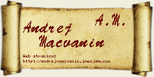 Andrej Mačvanin vizit kartica